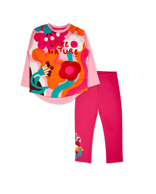 TUC TUC CONJUNTO DE MALHA  COR-DE-ROSA PARA MENINAS