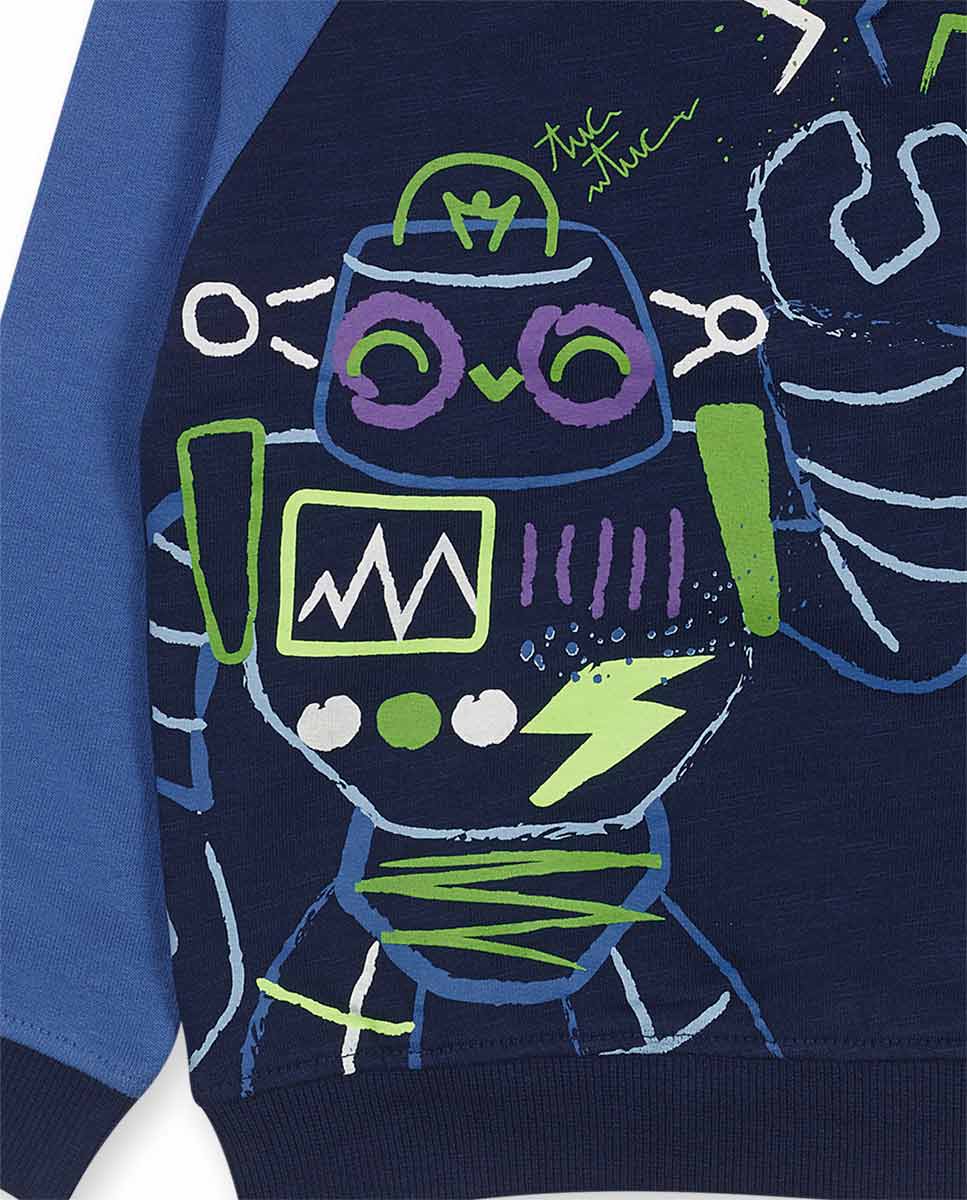 TUC TUC ROBOT MAKER BLUE FLEECE SWEATSHIRT FOR BOY